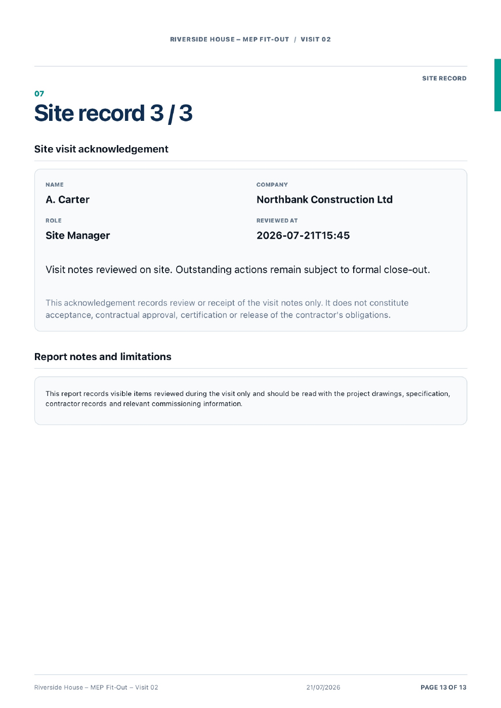 Riverside House report page 13