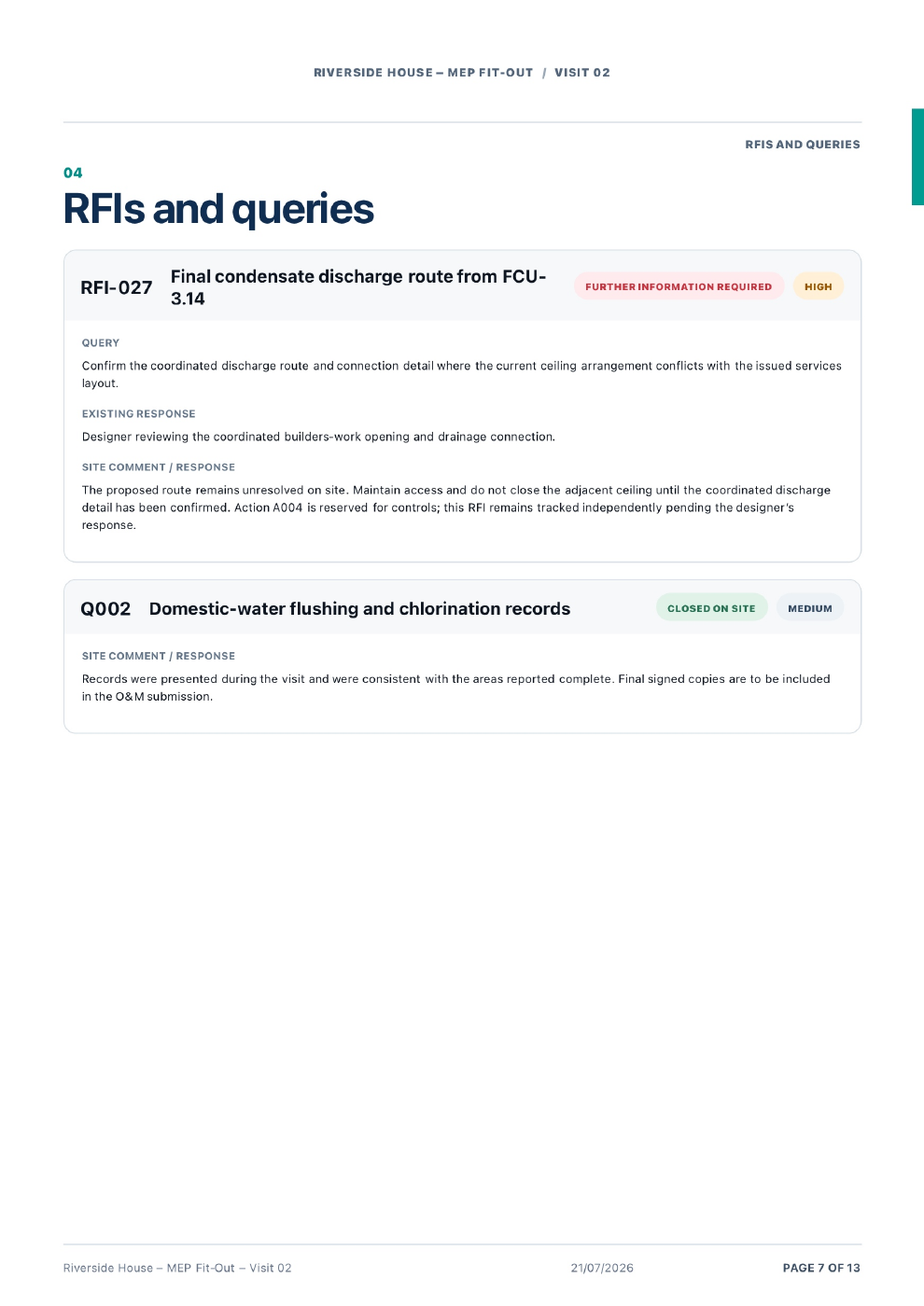 Riverside House report page 7